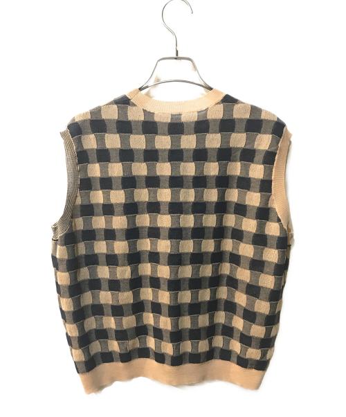 Pal'las Palace（パラスパレス）Pal'las Palace (パラスパレス) １６ＧＣ／Ｎｙハイゲージリンクス編みベスト ブラウンの古着・服飾アイテム