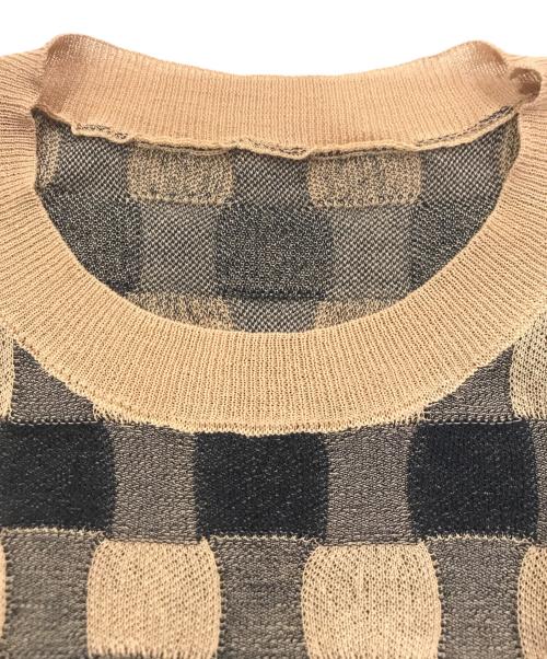 Pal'las Palace（パラスパレス）Pal'las Palace (パラスパレス) １６ＧＣ／Ｎｙハイゲージリンクス編みベスト ブラウンの古着・服飾アイテム