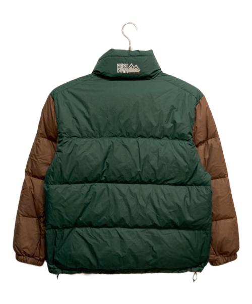FIRST DOWN（ファーストダウン）FIRST DOWN (ファーストダウン) リバーシブルダウンジャケット グリーン×ブラウン サイズ:Lの古着・服飾アイテム