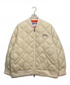 FIRST DOWNファーストダウン）の古着「QUILTED BOMBER JKT」｜アイボリー