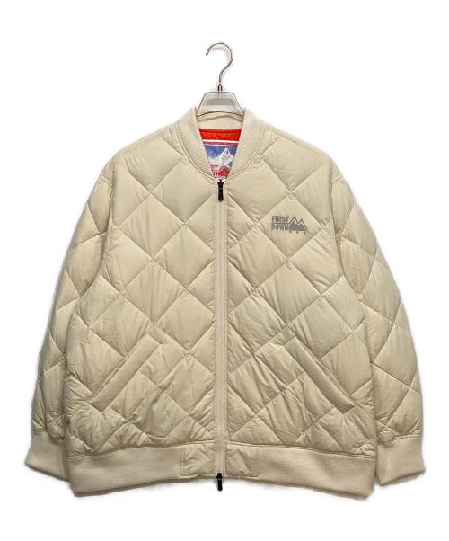 FIRST DOWN（ファーストダウン）FIRST DOWN (ファーストダウン) QUILTED BOMBER JKT アイボリー サイズ:Lの古着・服飾アイテム
