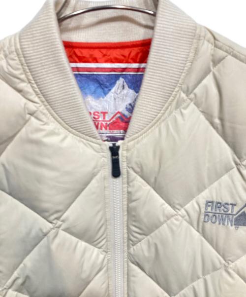 FIRST DOWN（ファーストダウン）FIRST DOWN (ファーストダウン) QUILTED BOMBER JKT アイボリー サイズ:Lの古着・服飾アイテム