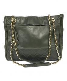 CHANEL（シャネル）の古着「マトラッセチェーンショルダーバッグ」｜グリーン