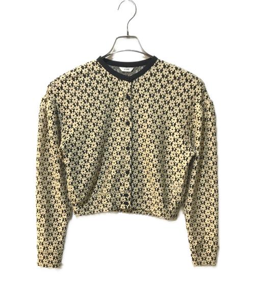 CLANE（クラネ）CLANE (クラネ) 3Dフラワーレースカーディガン イエロー サイズ:1の古着・服飾アイテム