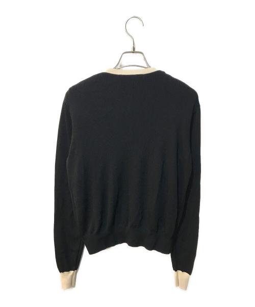 Loulou Willoughby（ルルウィルビー）Loulou Willoughby (ルルウィルビー) バイカラーカーディガン ブラック サイズ:2の古着・服飾アイテム