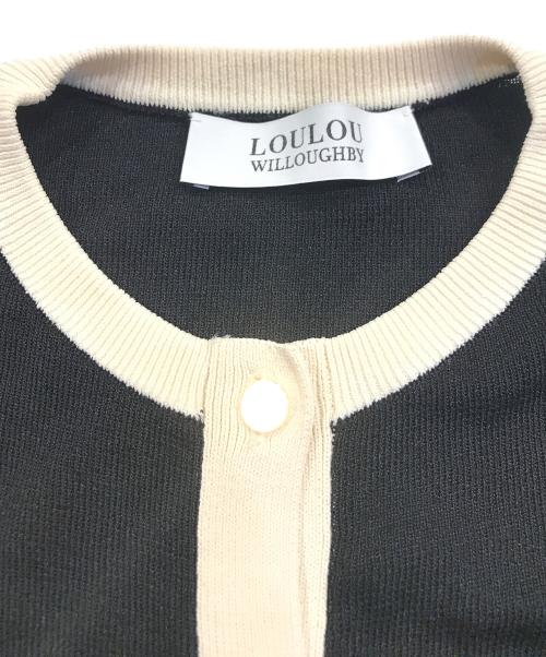 Loulou Willoughby（ルルウィルビー）Loulou Willoughby (ルルウィルビー) バイカラーカーディガン ブラック サイズ:2の古着・服飾アイテム