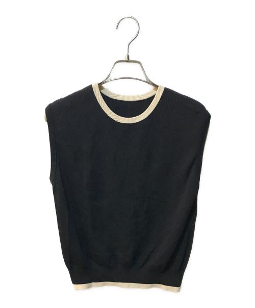 Loulou Willoughby（ルルウィルビー）Loulou Willoughby (ルルウィルビー) バイカラーカーディガン ブラック サイズ:2の古着・服飾アイテム