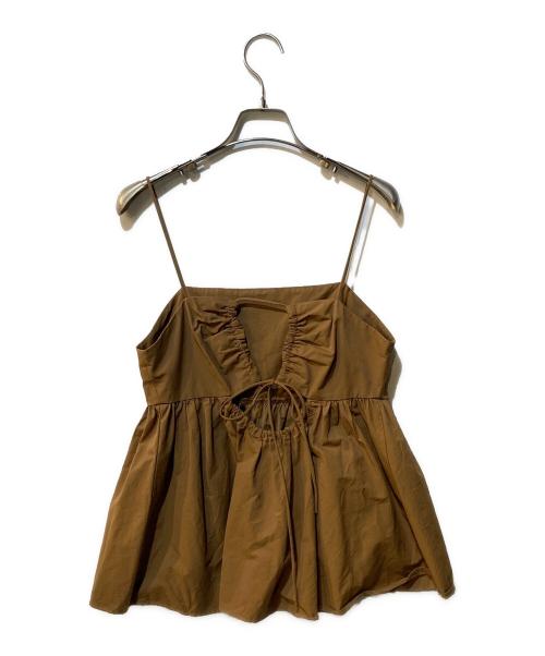 BEAUTY&YOUTH（ビューティーアンドユース）BEAUTY&YOUTH (ビューティーアンドユース) コットンナイロン バックホール キャミソール ブラウン サイズ:Freeの古着・服飾アイテム