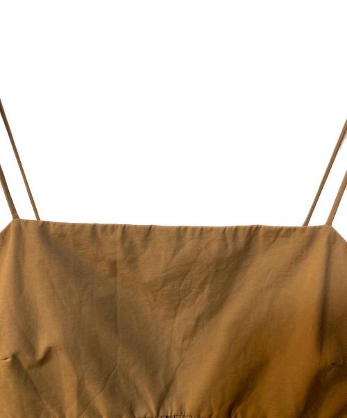 BEAUTY&YOUTH（ビューティーアンドユース）BEAUTY&YOUTH (ビューティーアンドユース) コットンナイロン バックホール キャミソール ブラウン サイズ:Freeの古着・服飾アイテム