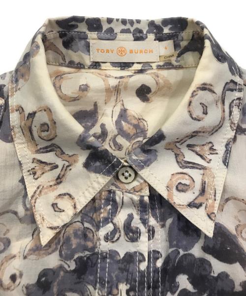 TORY BURCH（トリーバーチ）TORY BURCH (トリーバーチ) 総柄シャツ ベージュ×パープル サイズ:4の古着・服飾アイテム