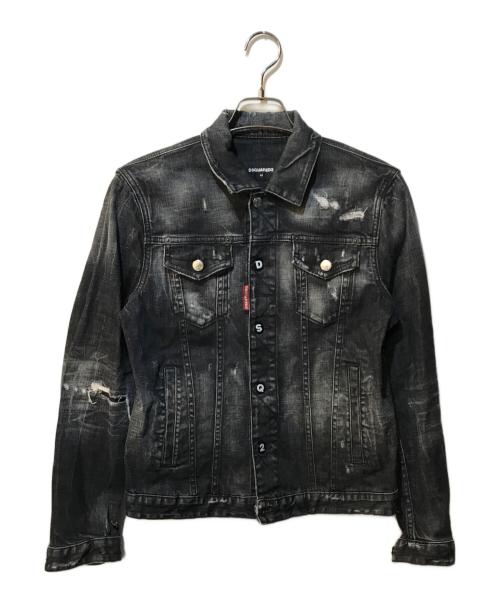 DSQUARED2（ディースクエアード）DSQUARED2 (ディースクエアード) ダメージ加工 デニムジャケット グレー サイズ:44の古着・服飾アイテム