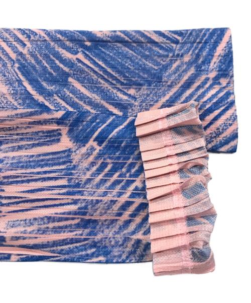 PLEATS PLEASE（プリーツプリーズ）PLEATS PLEASE (プリーツプリーズ) 総柄プリーツワンピース ピンク×ブルー サイズ:3の古着・服飾アイテム