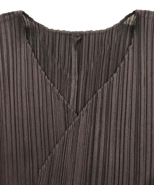 PLEATS PLEASE（プリーツプリーズ）PLEATS PLEASE (プリーツプリーズ) プリーツロングカーディガン ブラック サイズ:3の古着・服飾アイテム