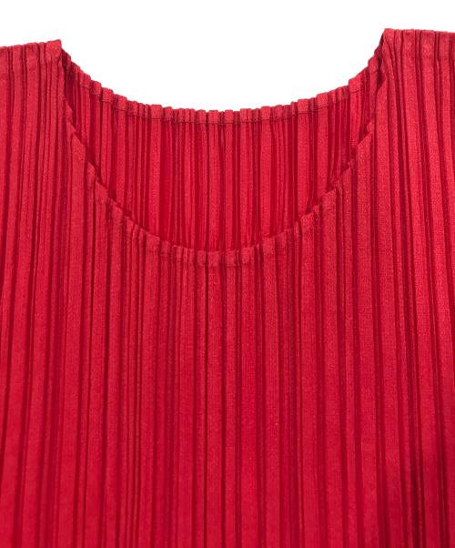 PLEATS PLEASE（プリーツプリーズ）PLEATS PLEASE (プリーツプリーズ) プリーツワンピース レッド サイズ:3の古着・服飾アイテム
