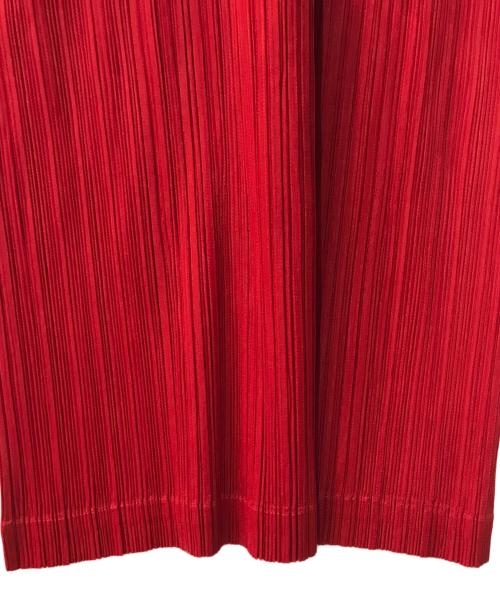 PLEATS PLEASE（プリーツプリーズ）PLEATS PLEASE (プリーツプリーズ) プリーツワンピース レッド サイズ:3の古着・服飾アイテム