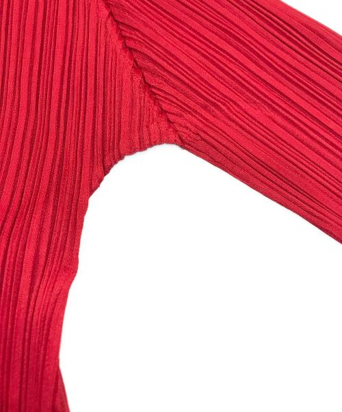 PLEATS PLEASE（プリーツプリーズ）PLEATS PLEASE (プリーツプリーズ) プリーツワンピース レッド サイズ:3の古着・服飾アイテム