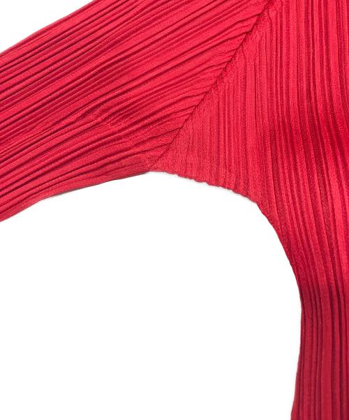 PLEATS PLEASE（プリーツプリーズ）PLEATS PLEASE (プリーツプリーズ) プリーツワンピース レッド サイズ:3の古着・服飾アイテム