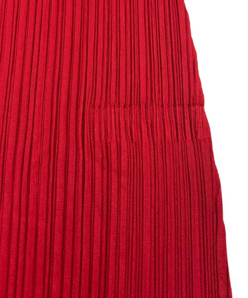 PLEATS PLEASE（プリーツプリーズ）PLEATS PLEASE (プリーツプリーズ) プリーツワンピース レッド サイズ:3の古着・服飾アイテム