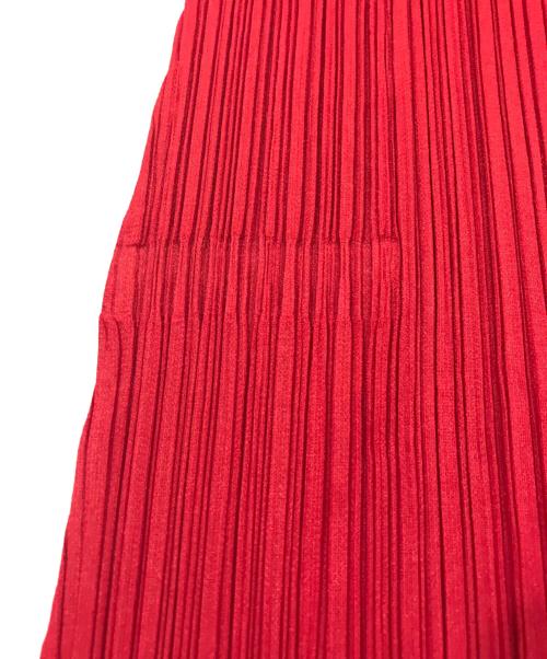 PLEATS PLEASE（プリーツプリーズ）PLEATS PLEASE (プリーツプリーズ) プリーツワンピース レッド サイズ:3の古着・服飾アイテム