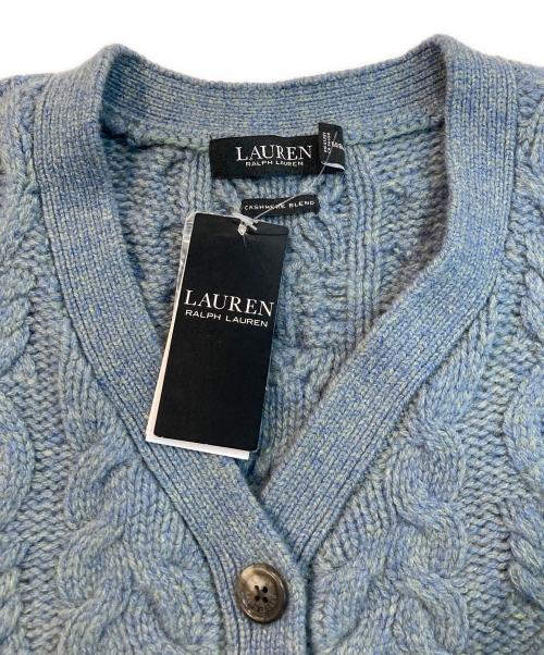 LAUREN RALPH LAUREN（ローレンラルフローレン）LAUREN RALPH LAUREN (ローレンラルフローレン) ニットカーディガン ブルー サイズ:S 未使用品の古着・服飾アイテム