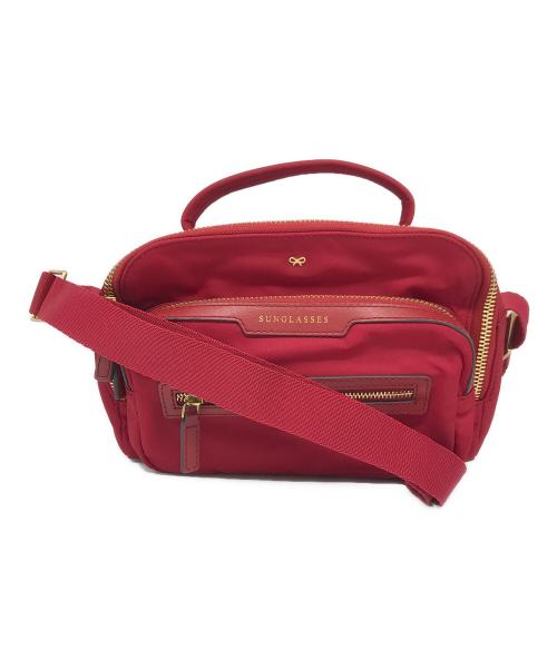 ANYA HINDMARCH（アニヤ・ハインドマーチ）ANYA HINDMARCH (アニヤハインドマーチ) マルチポケットナイロンクロスボディ レッドの古着・服飾アイテム