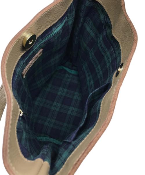 ourhome（アワホーム）ourhome (アワホーム) こだわりレザーのバケツバッグ ベージュの古着・服飾アイテム