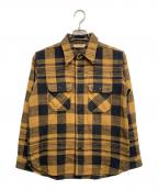 Trophy Clothingトロフィークロージング）の古着「ヘビー チェック ネルシャツ」｜イエロー×ブラック