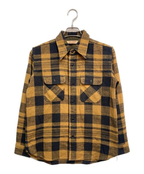 Trophy Clothing（トロフィークロージング）Trophy Clothing (トロフィークロージング) ヘビー チェック ネルシャツ イエロー×ブラック サイズ:14の古着・服飾アイテム