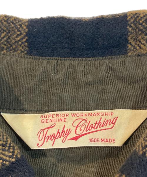 Trophy Clothing（トロフィークロージング）Trophy Clothing (トロフィークロージング) ヘビー チェック ネルシャツ イエロー×ブラック サイズ:14の古着・服飾アイテム
