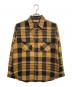 Trophy Clothing（トロフィークロージング）の古着「ヘビー チェック ネルシャツ」｜イエロー×ブラック