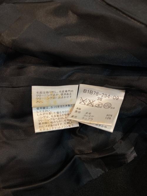 BURBERRY LONDON（バーバリーロンドン）BURBERRY LONDON (バーバリーロンドン) フォックスファーカシミヤ混コート ブラック サイズ:Mの古着・服飾アイテム