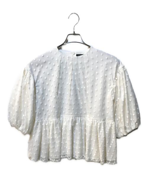 TSURU by MARIKO OIKAWA（ツルバイマリコオイカワ）TSURU by MARIKO OIKAWA (ツルバイマリコオイカワ) チュール ドット ブラウス ホワイト サイズ:Freeの古着・服飾アイテム