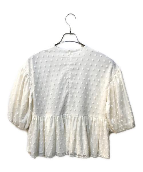 TSURU by MARIKO OIKAWA（ツルバイマリコオイカワ）TSURU by MARIKO OIKAWA (ツルバイマリコオイカワ) チュール ドット ブラウス ホワイト サイズ:Freeの古着・服飾アイテム