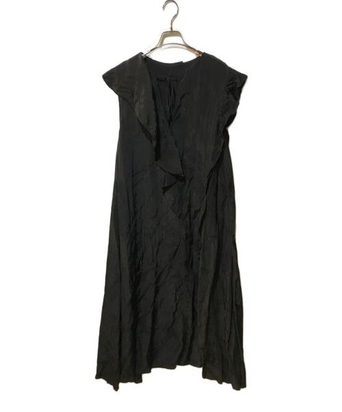 JILL STUART（ジルスチュアート）JILL STUART (ジルスチュアート) アシンメトリーラッフルワンピース ブラック サイズ:4の古着・服飾アイテム