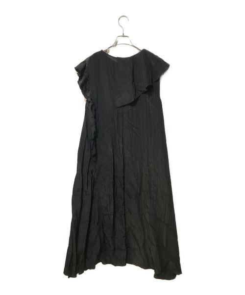 JILL STUART（ジルスチュアート）JILL STUART (ジルスチュアート) アシンメトリーラッフルワンピース ブラック サイズ:4の古着・服飾アイテム