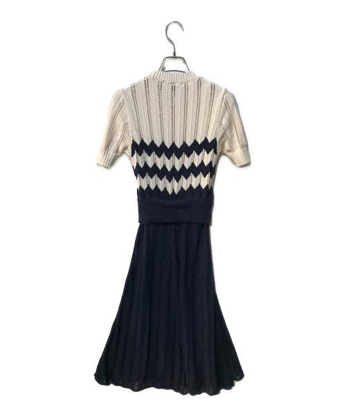 CORCOVADO（コルコバード）CORCOVADO (コルコバード) 切替ワンピース ホワイト×ネイビー サイズ:Mの古着・服飾アイテム