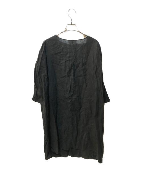 D-due（ディ・ドゥエ）D-due (ディ・ドゥエ) リネンワンピース ブラック サイズ:38の古着・服飾アイテム