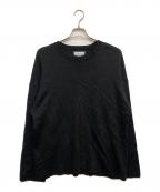 MAISON SPECIALメゾンスペシャル）の古着「14G Milan Ribs Prime-Over Crew Neck Knit Pullover」｜ブラック