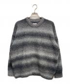MAISON SPECIALメゾンスペシャル）の古着「Gradation Border Crew Neck Knit Pullover」｜グレー