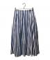 BEAMS（ビームス）の古着「ランダムタック ストライプスカート」｜ホワイト×ブルー