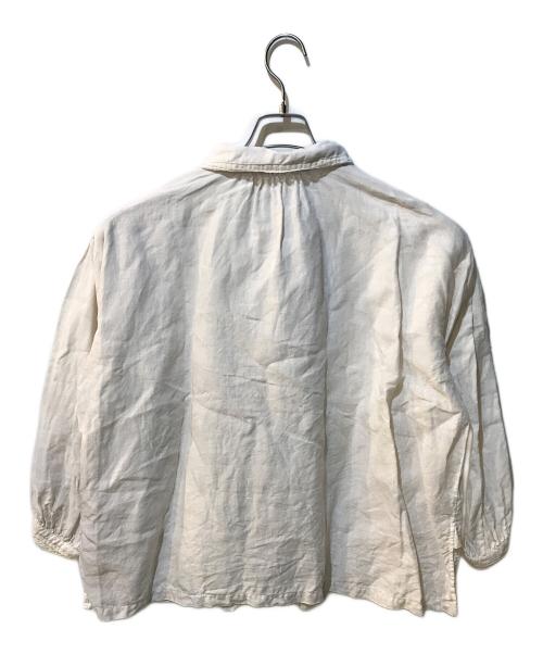 nest Robe（ネストローブ）nest Robe (ネストローブ) リネン縁取りレース襟スモックブラウス ホワイト サイズ:Freeの古着・服飾アイテム