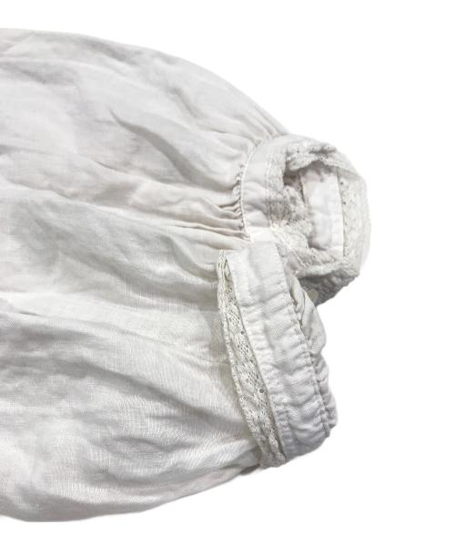 nest Robe（ネストローブ）nest Robe (ネストローブ) リネン縁取りレース襟スモックブラウス ホワイト サイズ:Freeの古着・服飾アイテム