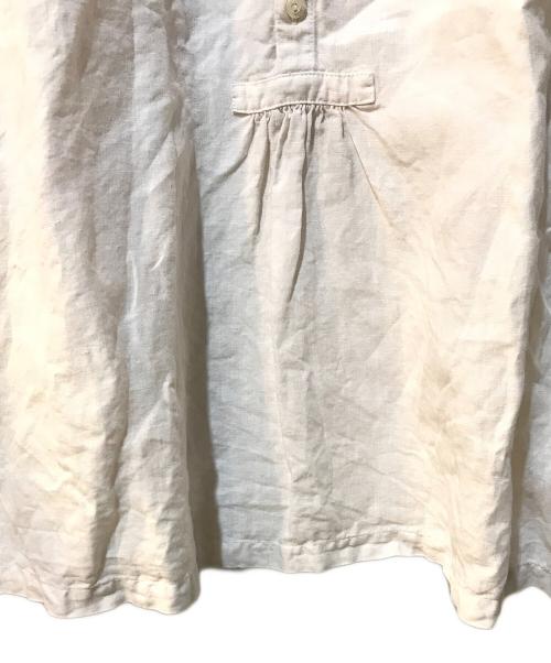 nest Robe（ネストローブ）nest Robe (ネストローブ) リネン縁取りレース襟スモックブラウス ホワイト サイズ:Freeの古着・服飾アイテム