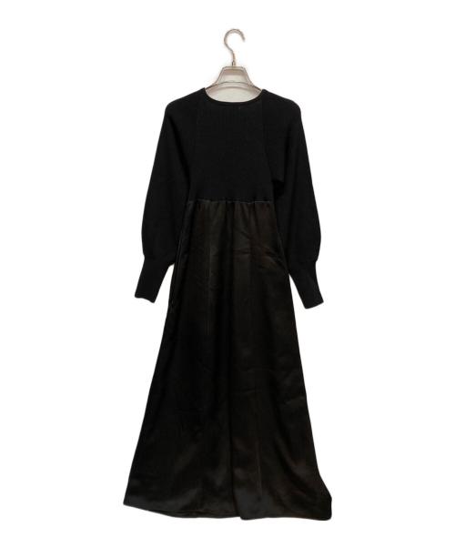 FRAY ID（フレイ アイディー）FRAY ID (フレイ アイディー) スクエアー ネック コンビ ワンピース ブラック サイズ:Freeの古着・服飾アイテム