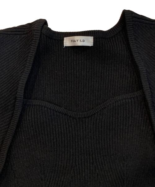 FRAY ID（フレイ アイディー）FRAY ID (フレイ アイディー) スクエアー ネック コンビ ワンピース ブラック サイズ:Freeの古着・服飾アイテム