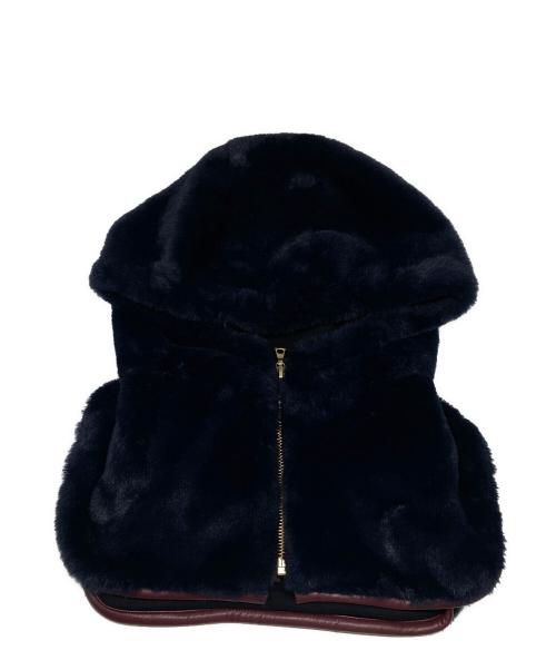 RehersalL（リハーズオール）RehersalL (リハーズオール) ファーフードカラー NVY ネイビーの古着・服飾アイテム