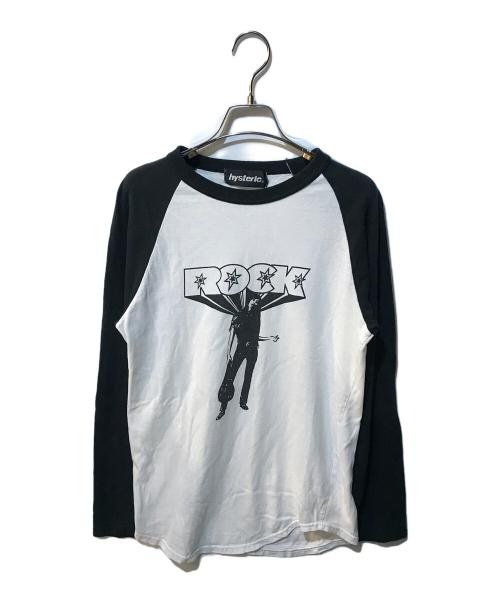 Hysteric Glamour（ヒステリックグラマー）Hysteric Glamour (ヒステリックグラマー) ROCK ラグランカットソー ブラック サイズ:Freeの古着・服飾アイテム