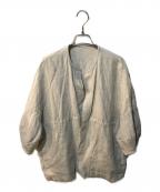 BEARDSLEYビアズリー）の古着「袖ぷっくりリネンジャケット」｜ベージュ