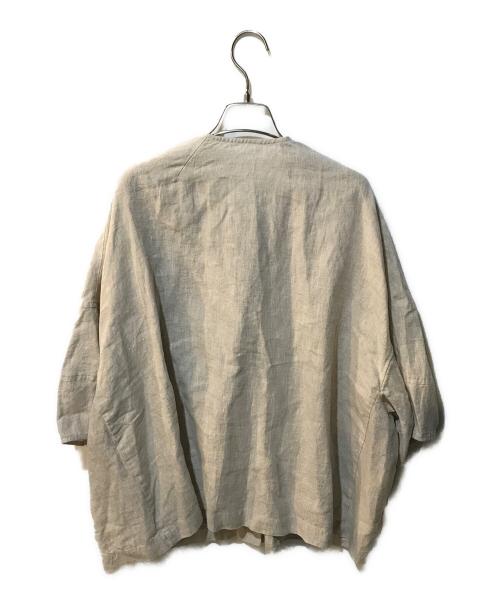 BEARDSLEY（ビアズリー）BEARDSLEY (ビアズリー) 袖ぷっくりリネンジャケット ベージュ サイズ:Freeの古着・服飾アイテム