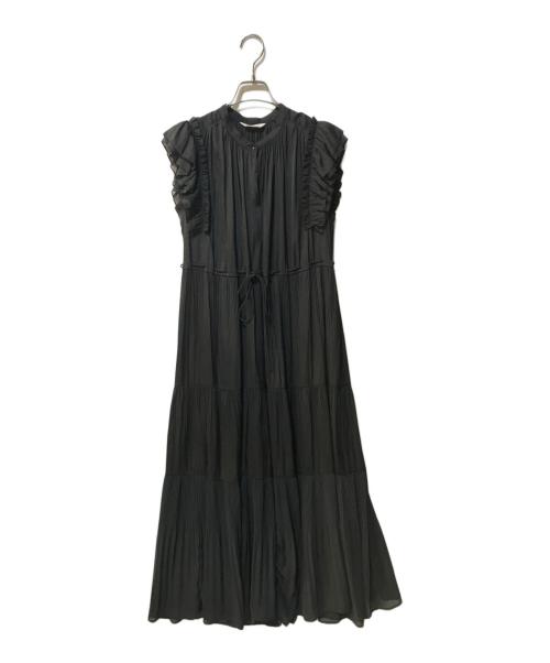 COCODEAL（ココディール）COCODEAL (ココディール) プリーツティアードフリルワンピース ブラック サイズ:2の古着・服飾アイテム